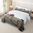 thumbnail image 3 of Manfei Animal Cow Twin Quilt Set 2 Pieces,Rustic Countryside Cabin Twin Coverlet Set,Beige Brown,1 Bedspread and 1 Pillowcase, 3 of 7