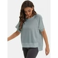 thumbnail image 2 of T-Shirts for Women Crew neck Short Sleeve Casual Summer Tops Lightweight Loose Blouse, 2 of 6