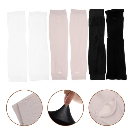 ETEREAUTY 3Pairs Padded Arm Guard Sleeve for Sun Protection with Non Slip Elastic Band Assorted Color