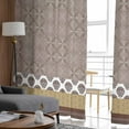 Abstract Brown Retro Pattern Triangle Tulle Sheer Window Curtains For