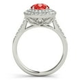 thumbnail image 3 of Aonejewelry 1.45 Carat Ttw Halo Created Ruby and Diamond Bridal Set In 14k White Gold, 3 of 4