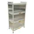 thumbnail image 1 of Étagère de Rangement Multifonctionnelle à 4 Niveaux, Armoire de Rangement de 60cm de Largeur avec Portes Rabattables (Blanc), 1 of 3