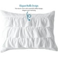 thumbnail image 4 of 500-Thread Count Egyptian Cotton 3-PCs Multi Ruffle Duvet Cover, With Zipper Closure & Corner Ties - OverSize King ( 98" x 120" ) Inches, (White), 4 of 5