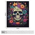 thumbnail image 2 of Colorful Flower Skull Flannel Blanket Lightweight Blanket for Couch Sofa Bed, Super Soft Cozy Print Warm Blanket, 2 of 8
