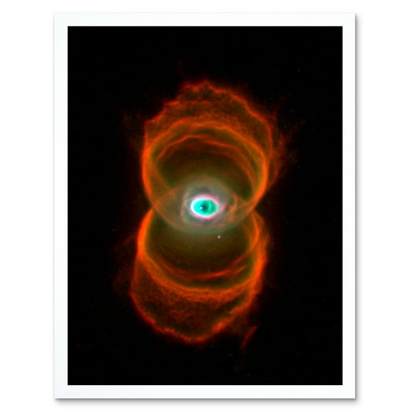 Hubble Space Telescope Image Planetary Nebula Mycn18 Hourglass Pattern Of Stellar Matter Ejection Around A Dying Star Art Print Framed Poster Wall Decor 12x16 inch