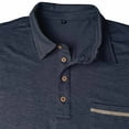 thumbnail image 6 of Men's Short Sleeve Shirt, Casual Button Down Shirt with Turndown Collar, Lightweight and Breathable Polyester Blend for Summer, 6 of 6