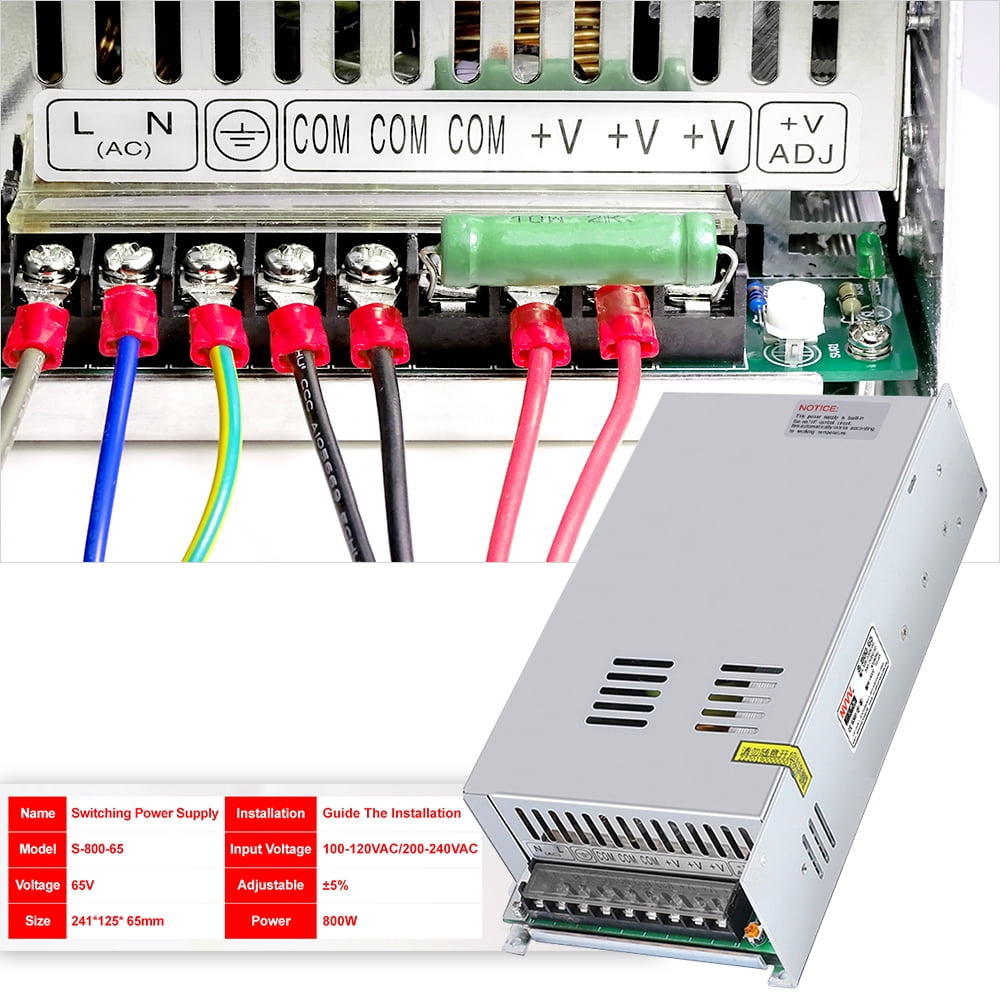 Mulcort S800-65 Tensione di corrente continua Step Down Modulo di commutazione regolato dall'alimentazione compatibile con voltmetro 65V 800W RD6018 WiFi version Mulcort S800-65 Tensione di corrente continua Step Down Modulo di commutazione regolato dall'alimentazione compatibile con voltmetro 65V 800W RD6018 WiFi version