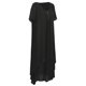 thumbnail image 4 of Nueva moda mujer vestido flojo ocasional del color sólido de manga corta boho summer maxi vestido la Tomshoo Negro 4X-Grande, 4 of 7