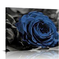 Jeuxus Blue Rose Canvas Prints Wall Art Decor for Living Room Bedroom Home Office, 20x16 in / 16x12 in 20x16in