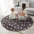 thumbnail image 3 of Dark Gray Christmas Gnome Pattern Round Blanket,Comfortable Soft Flannel Throw Blanket,All Season,Warm Lightweight Blankets for Sofa Bed Couch Living Room Chair 47"x47", 3 of 5