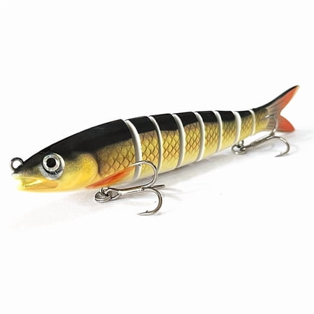 Multi-Jointed Swimbait Fishing Lure 13.5cm 19g Slow Sinking Hard Bionic Lure with 6# Treble Hooks ABS Artificial Bait for Freshwater Saltwater Bass Pike Trout Fishing 20 Colors Available