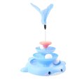 thumbnail image 1 of Cat Turntable Ball Toy, Interactive Cat Turntable Ball Toy with Feather Stick 3 Balls Relieve Boredom Exercise Play Anxiety Durable Material Multifunctional Cat Turntable Ball Toy, 1 of 7