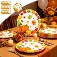 thumbnail image 2 of Qocolcyl 16 Pack Fall Pumpkin Maple Leaf Disposable Paper Plates, 9in Harvest Paper Tableware Set, Disposable Party Supplies for Thanksgiving Halloween Indoor Outdoor Halloween Decorations, 2 of 7
