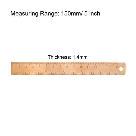 Straight Ruler 150mm 5 Inch Metric Copper Rulers Measurement Tools ...