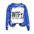 thumbnail image 1 of Rbaofujie Chandails pour Femmes Mode Automne Chandails Décontractés Imprimés Col Rond Manches Longues Hauts Amples Chandails en Molleton Bleus Chandail à Capuchon Filles, 1 of 3
