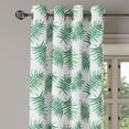 thumbnail image 2 of Ambesonne Green Grommet Curtain, Watercolor Tropical Palm, 50" x 72", Forest Green White, 2 of 6