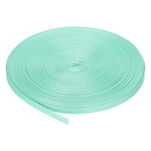 Correa de nylon plana Uxcell de 3/8" 50 yardas para estante de equipaje DIY Cian
