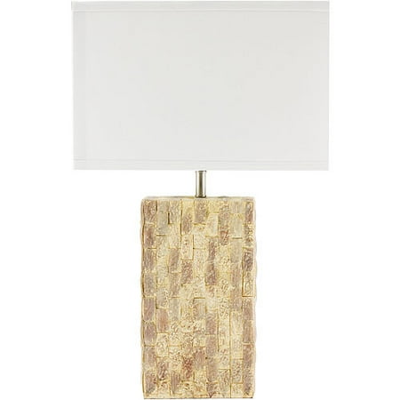 18.5" Table Lamp, White Polyresin