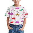 thumbnail image 1 of COM1950s Robe à Manches Courtes, Chemise Tendance pour Enfant T-Shirt Imprimé Col Rond Confortable Ample T-Shirt Blouse à Manches Courtes Hauts Décontractés, 1 of 9