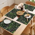 thumbnail image 5 of Green Leaves Placemats Set of 12 Elegant Pastoral Summer Botanical Watercolor Place Mats Indoor Wipeable Table Mats Washable Dining Table Placemats for Kitchen Holiday Party Home Decor 13x19 Inch, 5 of 9