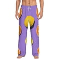 thumbnail image 2 of Kdxio Yellow Lemon And Orange Print Men's Sleep Pajama Pant Lounge Pants with Pockets, 2 of 8