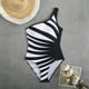 thumbnail image 4 of Conjunto de Bikini de Cintura Alta para Mujeres, Cuello de Bloque de Color U, Bikini sin Espalda Ajustable de Moda, 4 of 6
