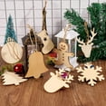 thumbnail image 3 of 80 Pcs Christmas Natural Wood Cutouts Ornaments Hanging Pendant Wood Charms with Hemp Cord for Christmas Party Gift Home Decoration DIY, 3 of 9