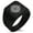 Black, variant on Stainless Steel Nautical Needle Dial Compass Geometric Pattern Biker Style Polished Ring