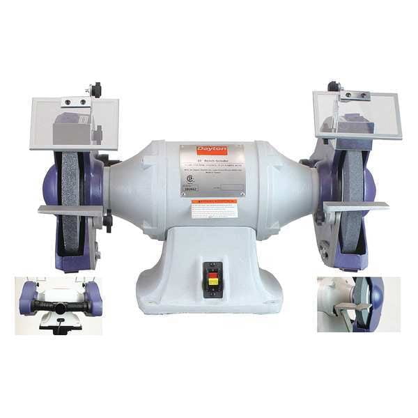 Dayton Bench Grinder,10",36/120 Grit,1-1/2HP 38UK62