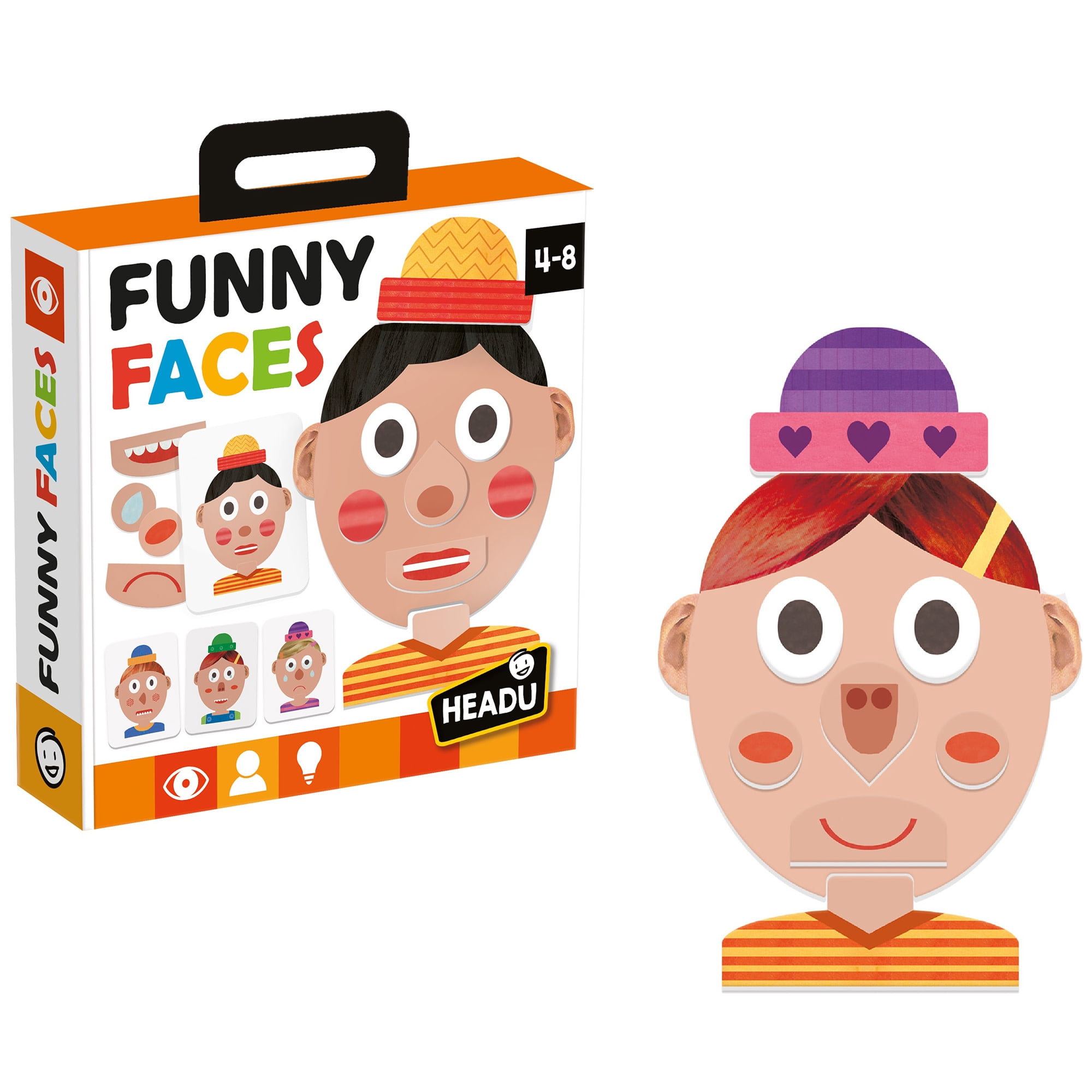 Headu: Funny Faces - Bingo Game, Creativity That Makes You Laugh, Recognize Emotions & Facial Expressions, Memory & Imagination, Kids 4+, 1-4 Players