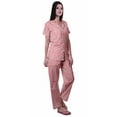 thumbnail image 3 of Moomaya Notch Collar Button Down Printed Cotton Pajama Set For Women Nightwear, 3 of 6