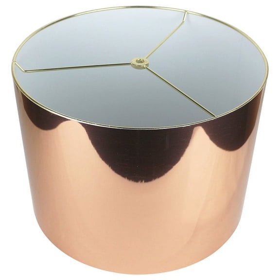 Classic Drum Metallic Lampshade, 8" to 16" Bottom Size Copper 14" 7 to 12 Inches 13 to 18 Inches