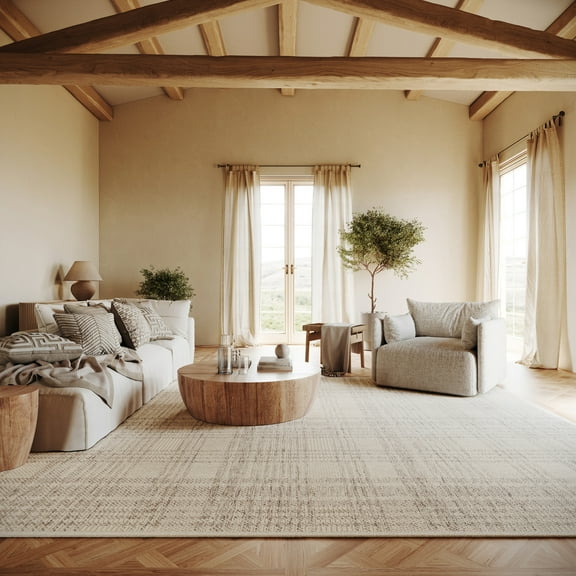 nuLOOM Isoldeia Modern Plaid Rug, 5' x 8', Isoldeia Tan