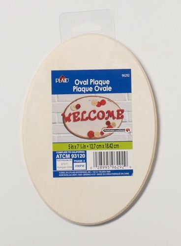 Plaque ovale en bois à motif écossais, 1 pièce, 12,7 cm x 18,4 cm