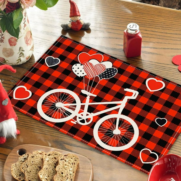 Manteles individuales de poliéster, decoraciones navideñas, manteles individuales con temática de San Valentín, manteles individuales para fiestas, decoraciones de Halloween, decoración de otoño, deco