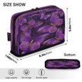 thumbnail image 3 of Standing Pencil Case with Base Large Capacity Stationery Pouch Pen Bag with Zipper for Women Men Glowing Purple Butterfly, 3 of 7