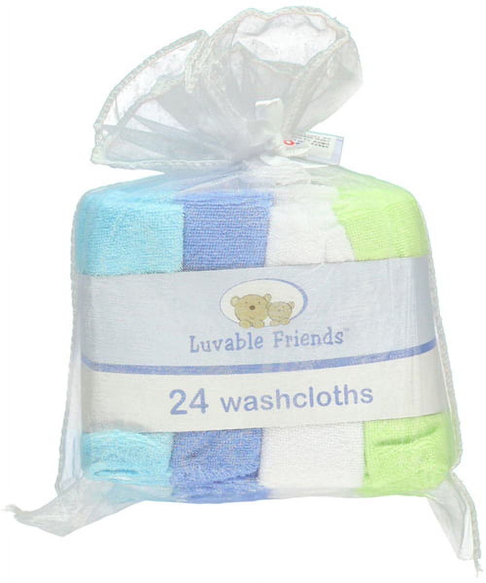 Luvable Friends Baby Boy Super Soft Bundle Washcloths, Blue, One Size