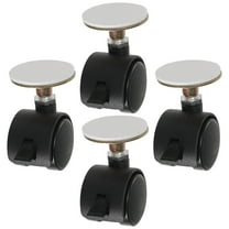 4 Pcs Stick on Wheels Plate Caster with Brake Fabric Storage Box Wheel 5.5x5.5cm