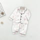 thumbnail image 2 of Odeerbi 1-5 Años Boys Girls Verano Pijamas de Algodón de Manga Larga Con Solapa Con Muescas Camisa Pantalones Set Soft Floral Sleepwear Pijama Set, 2 of 5