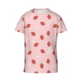 thumbnail image 4 of Wukai Hand Drawn Strawberry Youth Unisex Short Sleeve T-Shirt for Boys, Girls, Teens, and Kids-Small, 4 of 7