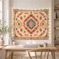 thumbnail image 5 of Geometric Diamond Motif on Weathered Cream Background, Calming Rustic for Boho Decor Lovers, Southwestern Symmetrical Wall Art, Housewarming Gift Tapestry Wall Hanging for Bedroom and Living Room, 5 of 7