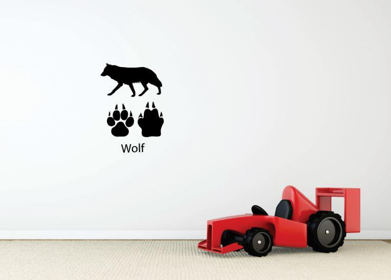 BIBITIME Black Dog Paw Prints Wall Decal Nursery Bedroom Kids Room Decor Vinyl Art Animal Footprint Stickers for Car DIY