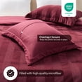 thumbnail image 6 of Regency Heights Full Size Velvet Striped Comforter Set, 5-Piece Luxury Comforter Bed Set for All Seasons, Burgundy Cozy Bedding Sets with Decor Pillows, 6 of 11