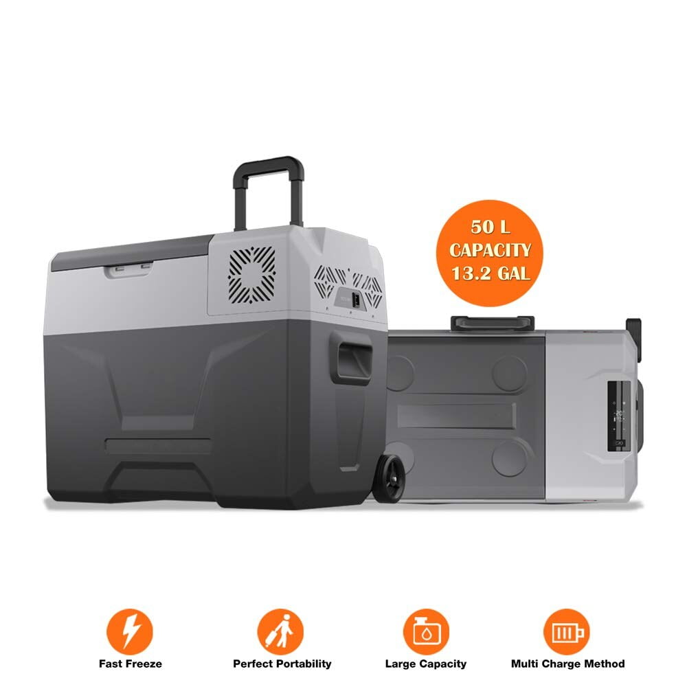 Portable Refrigerator Compact Vehicle Car Mini Fridge Rolling Cooler