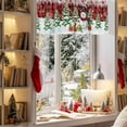 thumbnail image 3 of Valances for Windows Christmas Snowman Leaf Rod Pocket Cafe Window Treatments Valance Curtains for Kitchen Bathroom Laundry Basement Windows 60"x18", 3 of 7