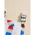 thumbnail image 6 of Musuos 4th of July Kids Girls Short Overalls 6 12 18 24M 3 4 5 6Y Ice Cream Print Sleeveless Straps Buttons Pockets Summer Denim Jumpsuit, 6 of 8