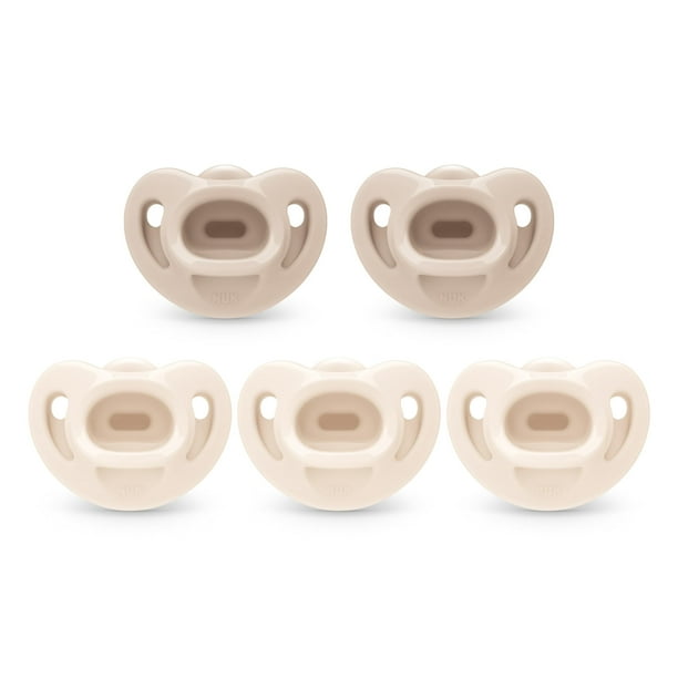 Chupetes NUK, 100% silicona, cómodos, ortodoncicos, 0-6 meses x5