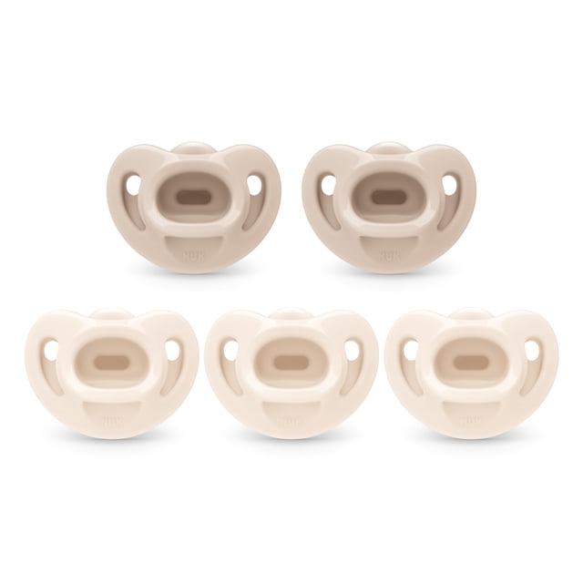 Chupetes NUK, 100% silicona, cómodos, ortodoncicos, 0-6 meses x5