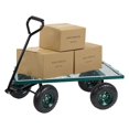 FourWheel Trailer Large Folding Wagon Side Cart 560lbs Load Capacity