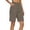 *Bronze, variant on Women's High Waisted Linen Blend Bermuda Shorts, Elastic Waist Casual Summer Pants with Pockets Bronze,Women's Plus XL